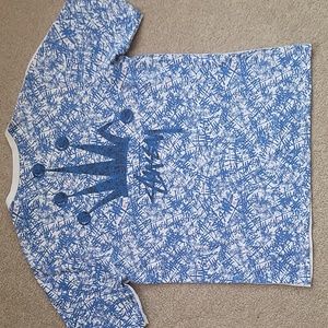 Stussy Vintage Designer Printed T Shirt Crown over Abstract